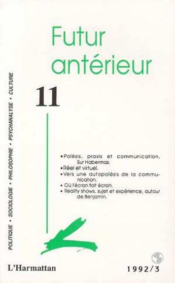 Couverture du livre « Futur anterieur 11 - vol11 » de  aux éditions L'harmattan