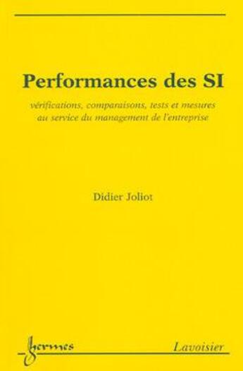 Couverture du livre « Mesure des performances des s i » de Joliot aux éditions Hermes Science Publications