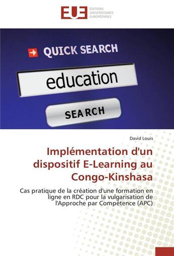 Couverture du livre « Implementation d'un dispositif e-learning au congo-kinshasa » de Louis-D aux éditions Editions Universitaires Europeennes