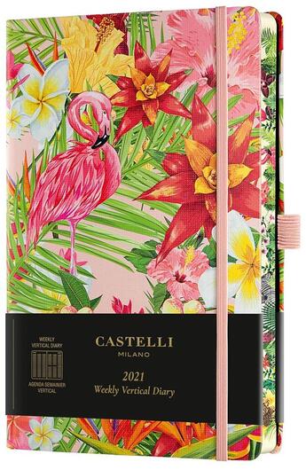 Couverture du livre « Agenda semainier vertical grand format eden flamands rose » de Castelli aux éditions Castelli Milano