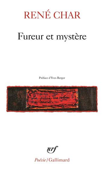 Couverture du livre « Fureur et mystère » de René Char aux éditions Gallimard