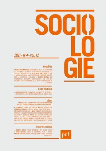 Couverture du livre « Sociologie 2021, n.4 » de  aux éditions Puf