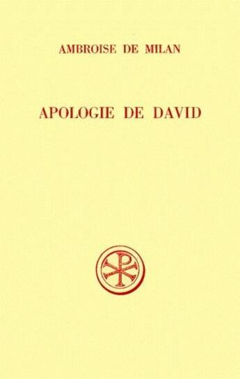 Couverture du livre « Apologie de David » de Ambroise De Milan aux éditions Cerf