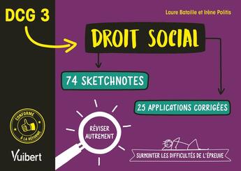 Couverture du livre « DCG 3 droit social » de Laure Bataille aux éditions Vuibert