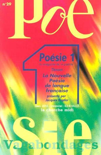 Couverture du livre « Revue poesie vagabondages - numero 29 la nouvelle poesie de langue francaise » de  aux éditions Cherche Midi