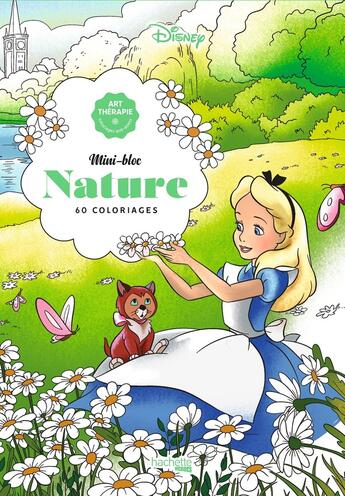 Couverture du livre « Art-thérapie ; Mini-bloc : Nature : 60 coloriages » de Disney aux éditions Hachette Heroes