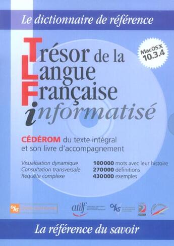 Couverture du livre « Coffrettresor de la langue francaise informatise tlfi (mac) » de Altif aux éditions Cnrs