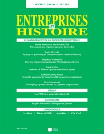 Couverture du livre « Entreprises Et Histoire 82 Avril 2016 » de Fridenson & All aux éditions Eska