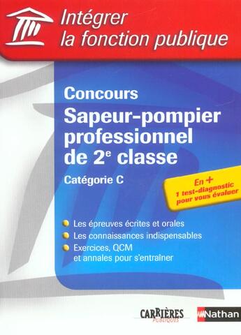 Couverture du livre « Concours sapeur-pompier professionnel 2e classe categorie c ifp » de Morel/Barnet aux éditions Nathan