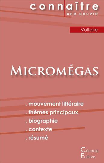 Couverture du livre « Micromégas, de Voltaire » de  aux éditions Editions Du Cenacle