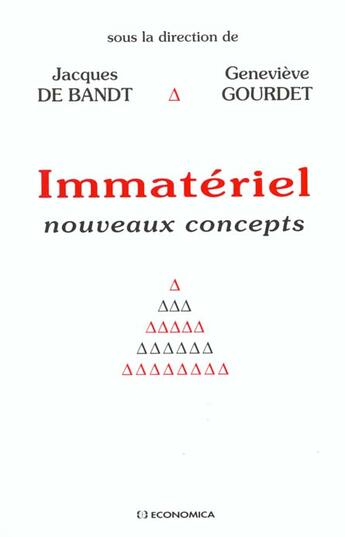 Couverture du livre « Immateriel » de Bandt (De)/Gourdet aux éditions Economica