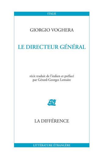 Couverture du livre « President directeur general » de Giorgio Voghera aux éditions La Difference