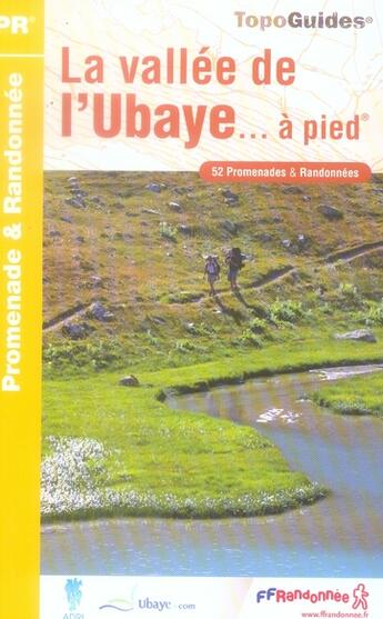 Couverture du livre « La vallée de l'ubaye à pied » de  aux éditions Ffrp