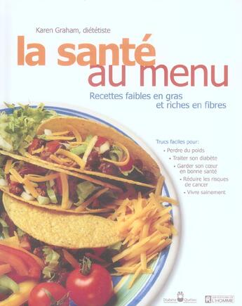 Couverture du livre « Sante au menu » de Karen Graham aux éditions Editions De L'homme