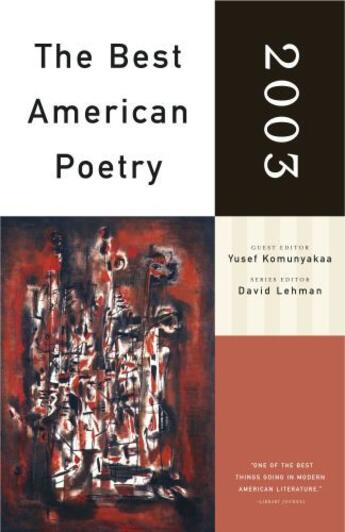 Couverture du livre « The Best American Poetry 2003 » de Komunyakaa Yusef aux éditions Scribner