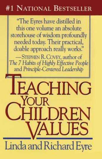 Couverture du livre « Teaching Your Children Values » de Eyre Linda aux éditions Touchstone