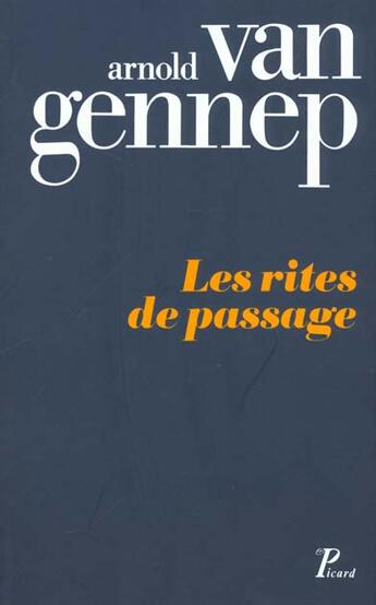 Couverture du livre « Rites De Passage » de Arnold Van Gennep aux éditions Picard