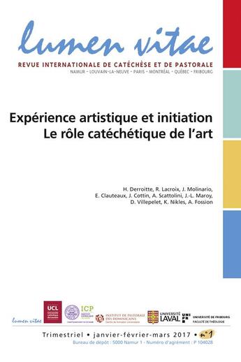 Couverture du livre « Experience Artistique Et Initiation » de Revue Lumen Vit aux éditions Lumen Vitae