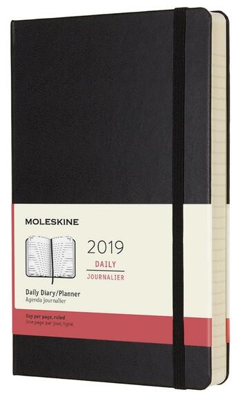 Couverture du livre « Agenda 2019 journalier grand format noir rigide » de  aux éditions Moleskine