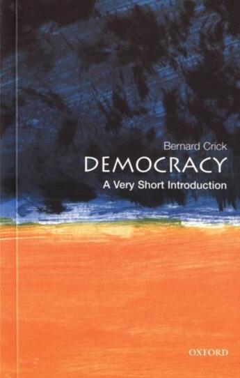 Couverture du livre « Democracy: A Very Short Introduction » de Bernard Crick aux éditions Oup Oxford