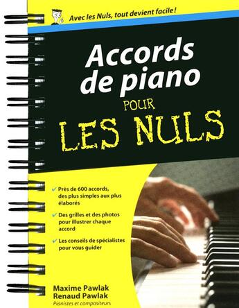 Couverture du livre « Accords de piano pour les nuls » de Maxime Pawlak et Renaud Pawlak aux éditions First