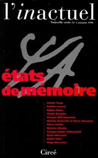 Couverture du livre « États de mémoire » de  aux éditions Circe