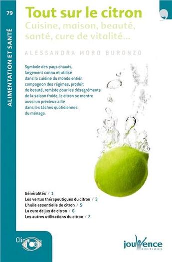 Couverture du livre « Tout sur le citron » de Moro Buronzo Alessan aux éditions Jouvence