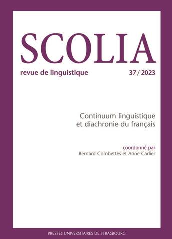 Couverture du livre « Continuum linguistique et diachronie du franc ais » de Anne Carlier aux éditions Pu De Strasbourg