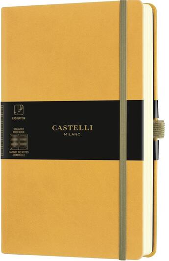 Couverture du livre « Carnet aquarela grand format quadrille jaune moutarde » de Castelli aux éditions Castelli Milano