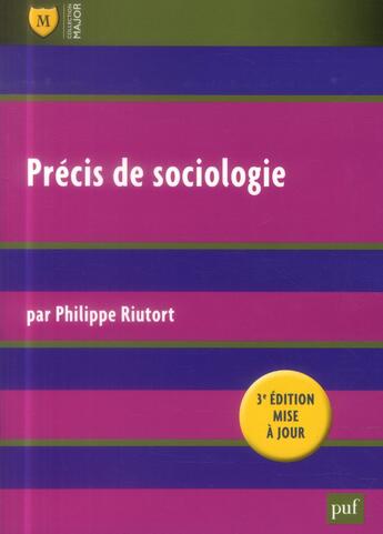 Couverture du livre « Précis de sociologie (3e édition) » de Philippe Riutort aux éditions Puf