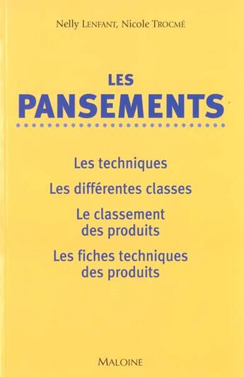 Couverture du livre « Les pansements » de Trocme N Lenfant N. aux éditions Maloine