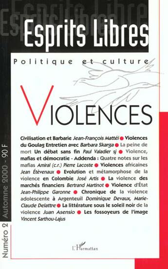 Couverture du livre « Violences » de  aux éditions L'harmattan