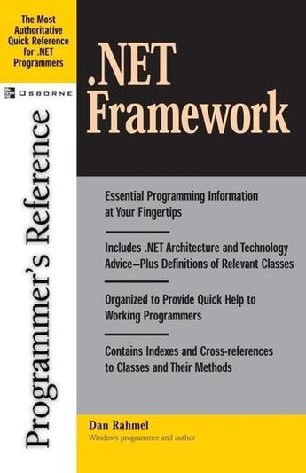 Couverture du livre « .net framework programmer's reference » de Rahmel Dan aux éditions Mcgraw-hill Education