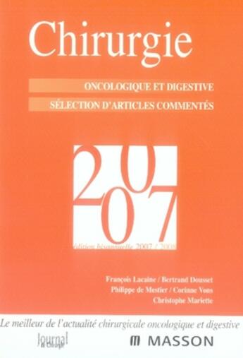 Couverture du livre « Chirurgie (édition 2007) » de F Lacaine et B Dousset aux éditions Elsevier-masson