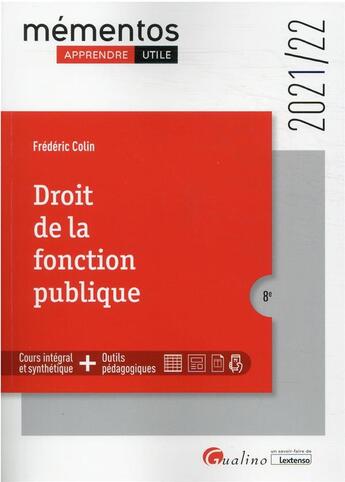 Couverture du livre « Droit de la fonction publique (édition 2021/2022) » de Frederic Colin aux éditions Gualino