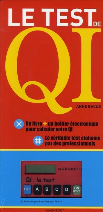 Couverture du livre « Coffret QI ; le test » de Anne Bacus aux éditions Marabout