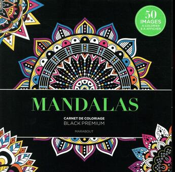 Couverture du livre « Black premium mandalas » de  aux éditions Marabout