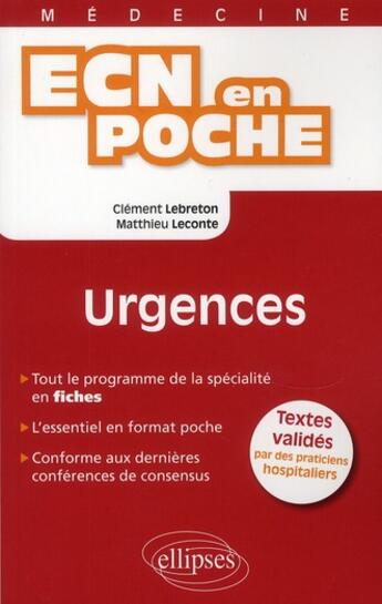 Couverture du livre « Urgences » de Lebreton/Leconte aux éditions Ellipses