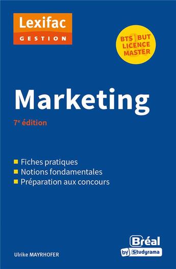 Couverture du livre « Marketing (7e édition) » de Mayrhofer/Ulrike aux éditions Breal