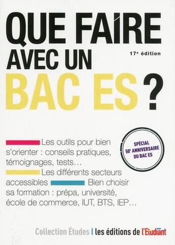 Couverture du livre « Que faire avec un bac ES » de Bruno Magliulo aux éditions L'etudiant