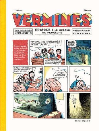Couverture du livre « Vermines Tome 1 : le retour de Pénélope » de Marc Pichelin et Guillaume Guerse aux éditions Requins Marteaux