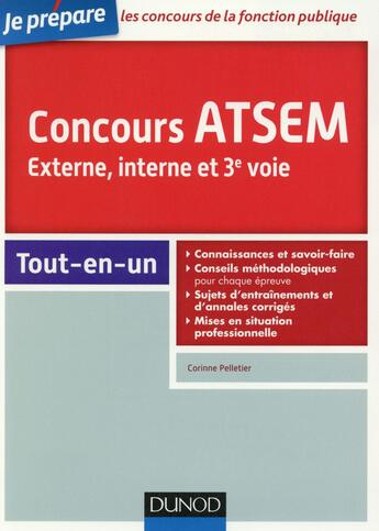 Couverture du livre « Je prépare ; concours atsem ; fonction publique territoriale et ville de Paris » de Corinne Pelletier aux éditions Dunod