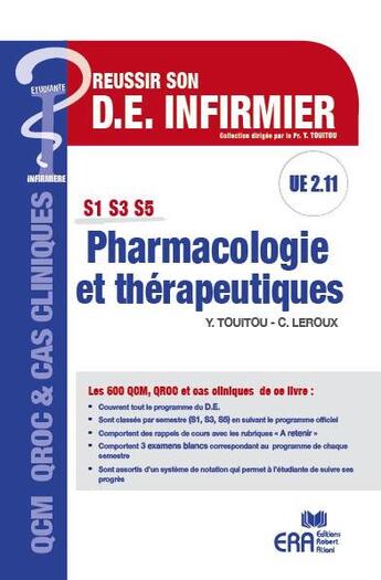 Couverture du livre « Pharmacologie et thérapeutiques » de Catherine Leroux et Yvan Touitou aux éditions Era Grego