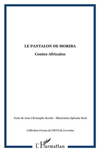 Couverture du livre « LE PANTALON DE MORIBA » de  aux éditions L'harmattan