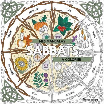 Couverture du livre « Mes mandalas sabbats à colorier » de Marica Zottino aux éditions Rustica