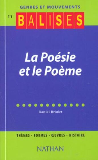 Couverture du livre « La Poesie Et Le Poeme » de Daniel Briolet aux éditions Nathan