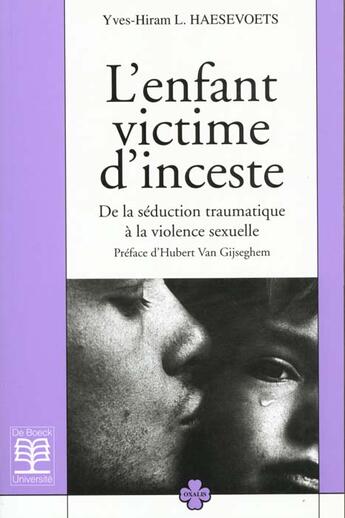 Couverture du livre « L'enfant victime d'inceste » de Haesevoets aux éditions De Boeck