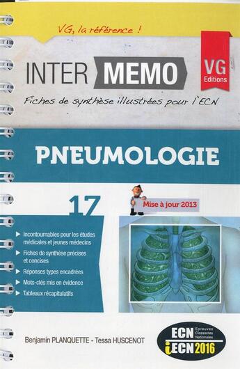 Couverture du livre « Inter memo pneumologie 2016 » de B.Planquette aux éditions Vernazobres Grego