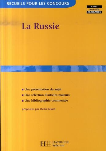 Couverture du livre « La Russie » de Denis Eckert aux éditions Hachette Education