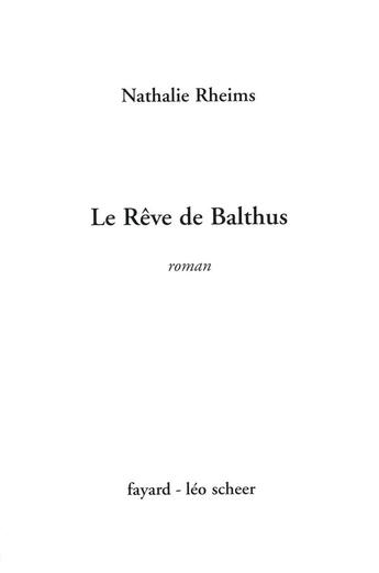 Couverture du livre « Le rêve de Balthus » de Nathalie Rheims aux éditions Fayard